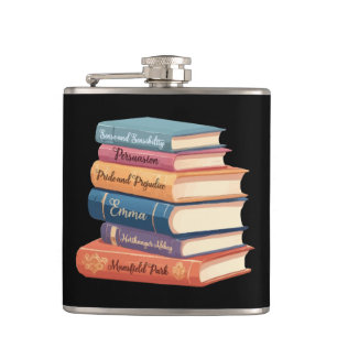 Jane Austen's Novels VII Hip Flask