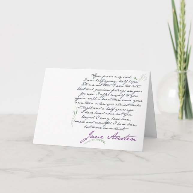 Jane Austen's Persuasion Quote #1 Greeting Card (Front)