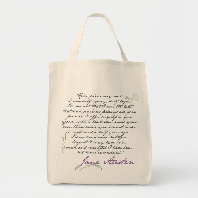 Jane Austen's Persuasion Quote #1 Tote Bag (Front)