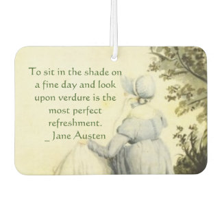 Jane Austen's Portrait +quote Car Air Freshener