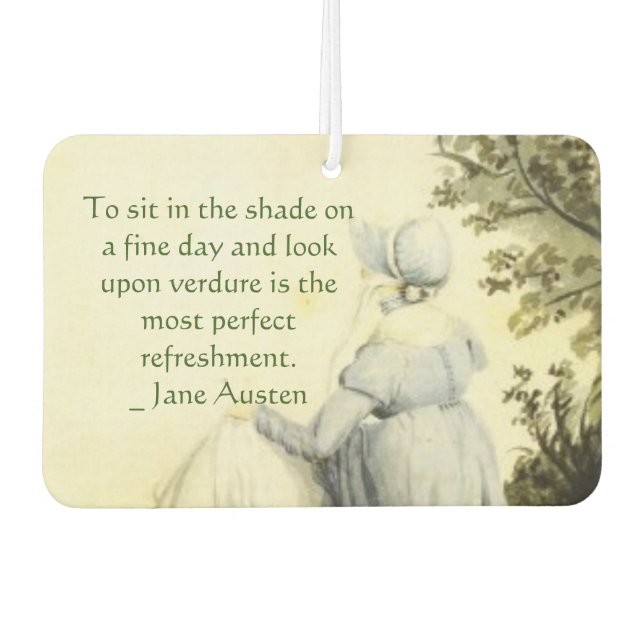 Jane Austen's Portrait +quote Car Air Freshener (Front)