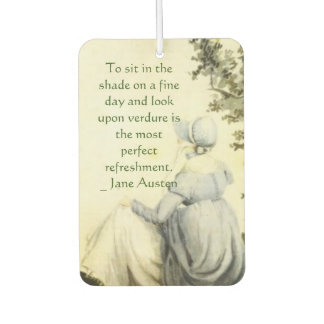 Jane Austen's Portrait +quote Car Air Freshener