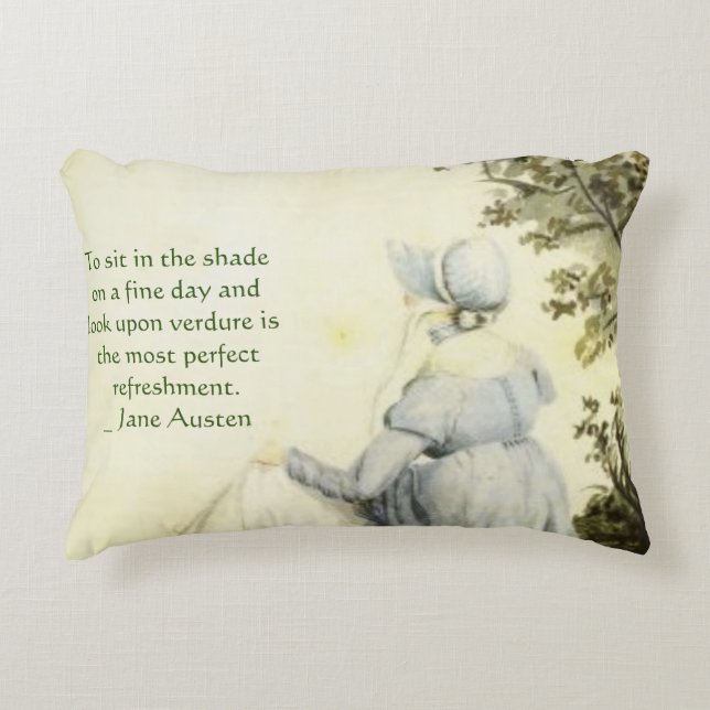 Jane Austen's Portrait +quote Decorative Cushion (Front)