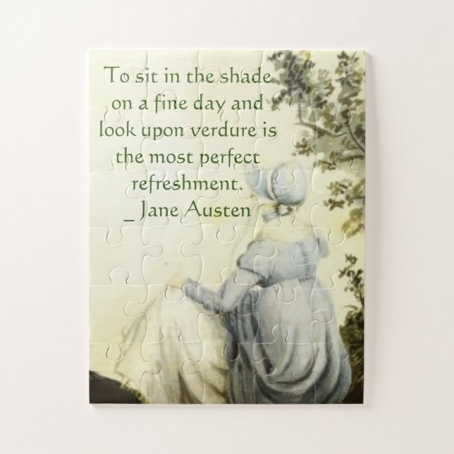 Jane Austen's Portrait +quote Jigsaw Puzzle (Vertical)