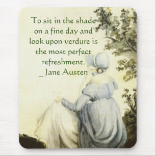 Jane Austen's Portrait +quote Mouse Pad