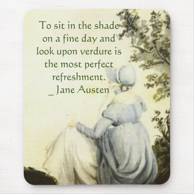 Jane Austen's Portrait +quote Mouse Pad (Front)