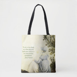 Jane Austen's Portrait +quote Tote Bag
