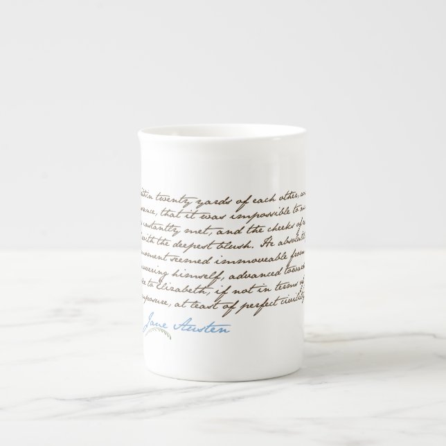 Jane Austen's Pride & Prejudice Quote #1 Bone China Mug (Front)