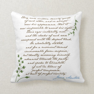 Jane Austen's Pride & Prejudice Quote #1 Cushion