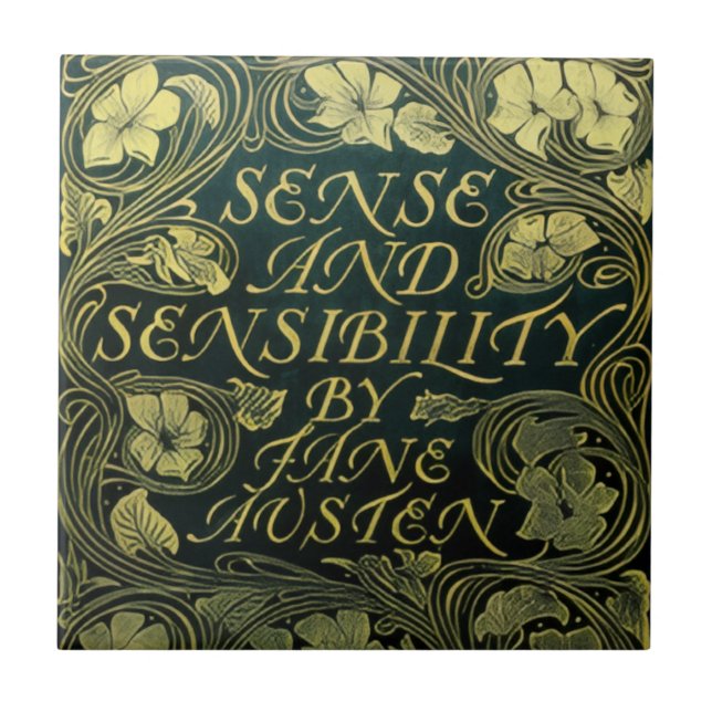 Jane Austen's "Sense and Sensibility"  Ceramic Tile (Front)