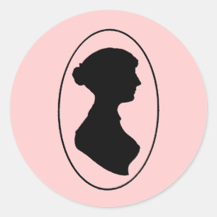 Jane Austen's Silhouette Classic Round Sticker