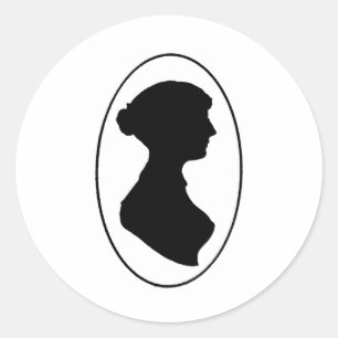 Jane Austen's Silhouette Classic Round Sticker