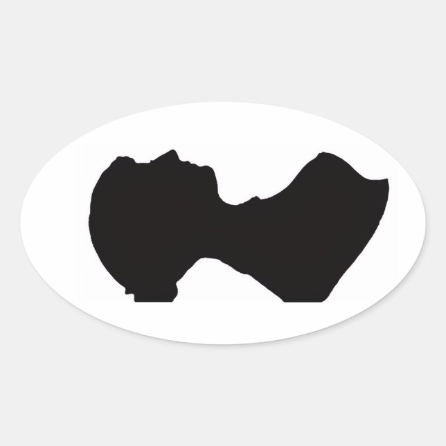 Jane Austen's Silhouette Oval Sticker (Front)