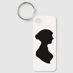 Jane Austen's Silhouette & quote on a  Keychain