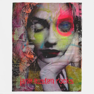 JANE AUSTIN ROCKS fleece throw