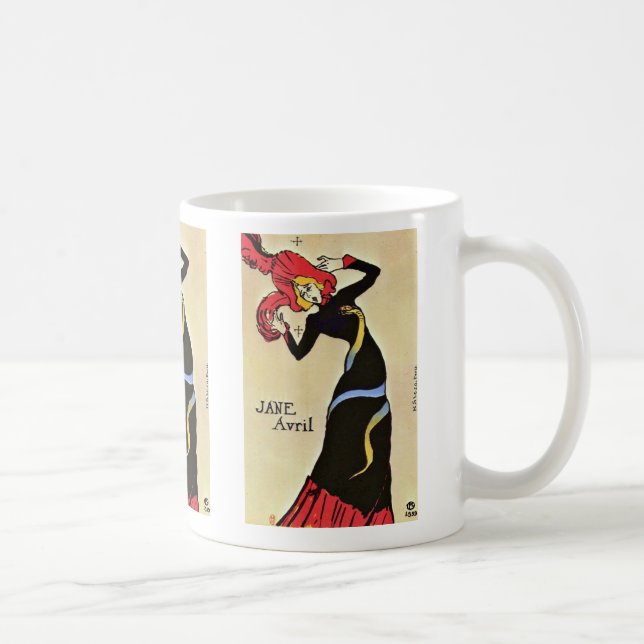Jane Avril,  By Toulouse-Lautrec Henri De Coffee Mug (Right)