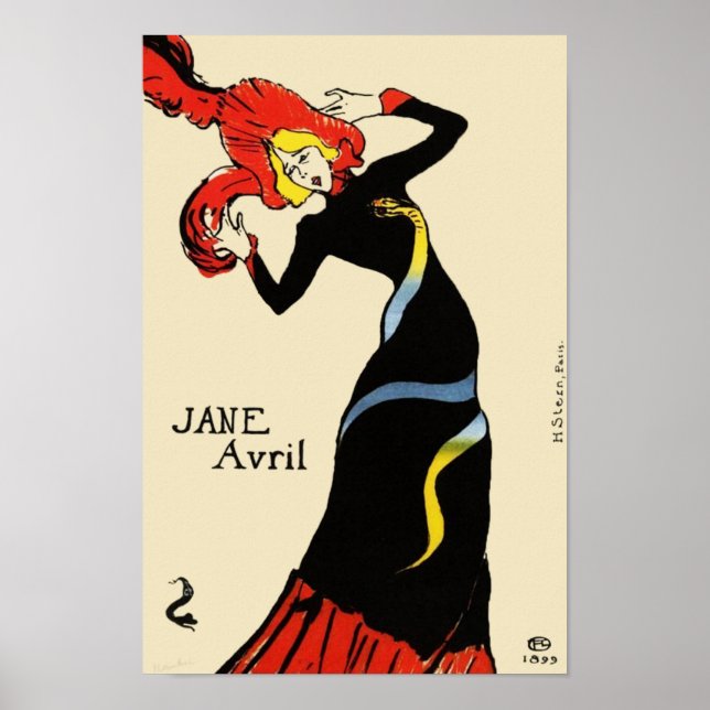 Jane Avril by Toulouse Lautrec Poster (Front)