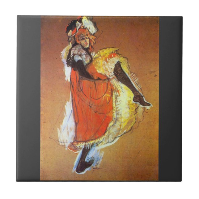 Jane Avril Dancing by Toulouse-Lautrec Tile (Front)