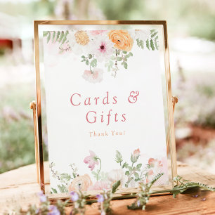 JANE Blush Floral Petals & Prosecco Cards & Gifts Poster