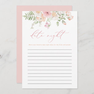 JANE Blush Pink Floral Date Night Idea Bridal Game Invitation