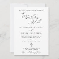 Jane Catholic Wedding Invitation with RSVP