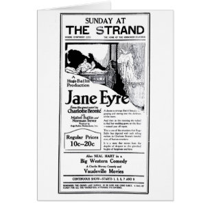 'Jane Eyre' 1922 vintage movie ad card