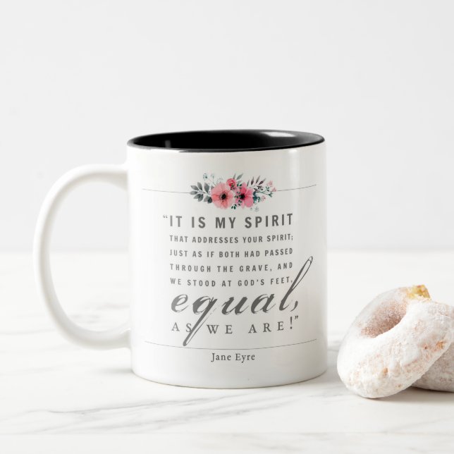 Jane Eyre - As We Are - White Two-Tone Coffee Mug (With Donut)