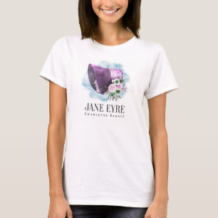Jane Eyre Bonnet Purple Bonnet and Flowers T-Shirt