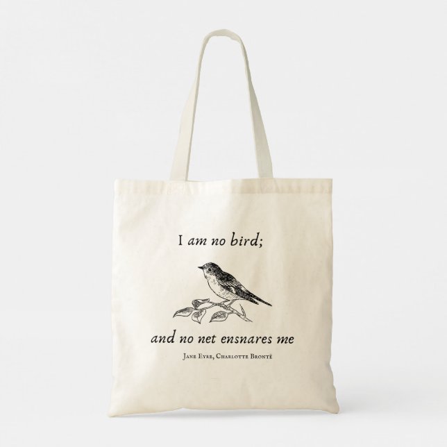 Jane Eyre Charlotte Bronte Book Quote Tote Bag (Back)
