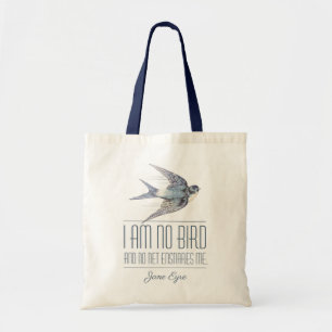 Jane Eyre - I Am No Bird - Flying Swallow Tote Bag