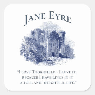 Jane Eyre - I Love Thornfield - Castle Square Sticker