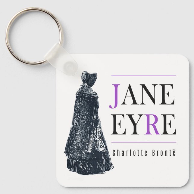 Jane Eyre in Cape and Bonnet Key Ring (Front)