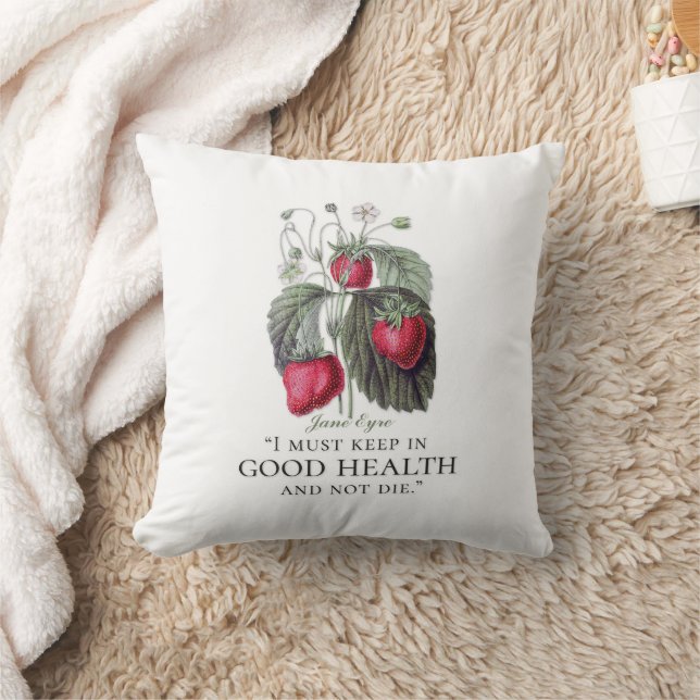 Jane Eyre - Keep In Good Health - Strawberries Cushion (Blanket)