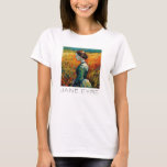 Jane Eyre Monet Style Painting T-Shirt<br><div class="desc">Jane Eyre in Claude Monet style painting in orange and blue green.
See entire collection at Thornfield Passions ©</div>