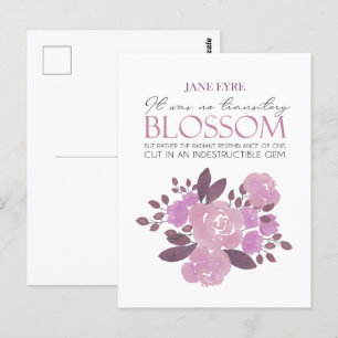 Jane Eyre - No Transitory Blossom - Pink Roses Postcard