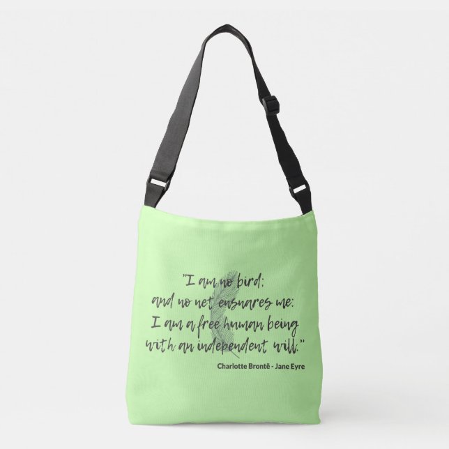 Jane Eyre Quote II Crossbody Bag (Front)
