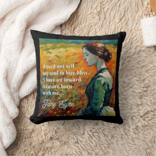 Jane Eyre Quote Monet Style Painting Cushion