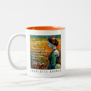 Jane Eyre Quote Monet Style Painting Two-Tone Coffee Mug
