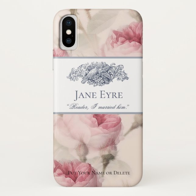 Jane Eyre - Reader I Married Him - Doves Floral Case-Mate iPhone Case (Back)