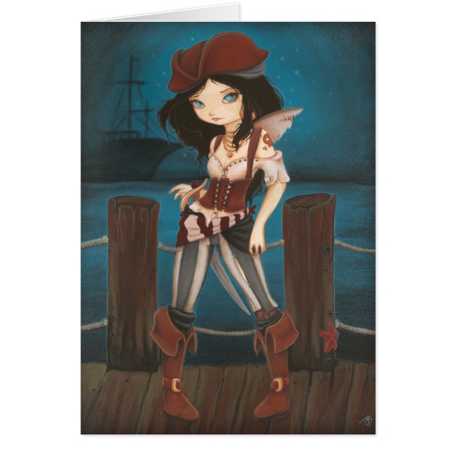 Jane - fantasy Fairy Pirate card (Front)