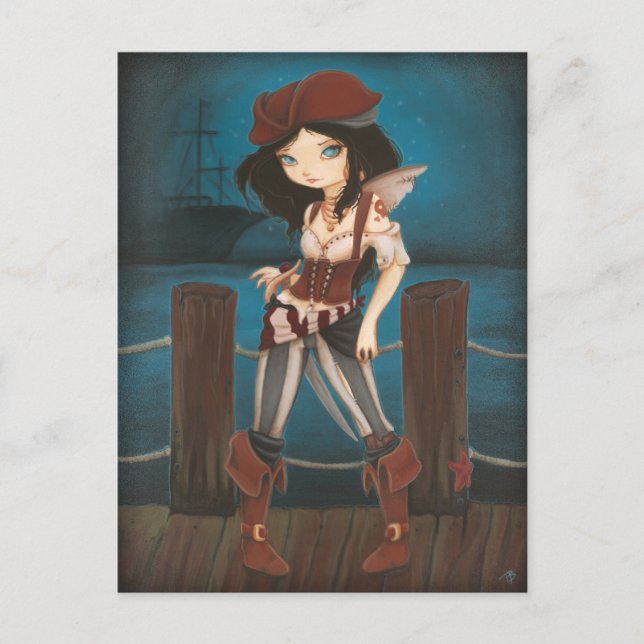 Jane - fantasy Fairy Pirate post card (Front)