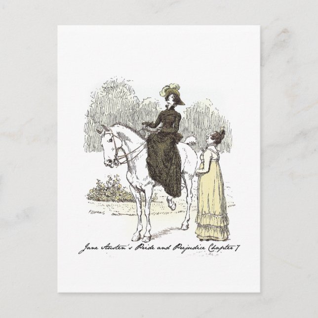 Jane on Horseback - Jane Austen Pride & Prejudice Postcard (Front)