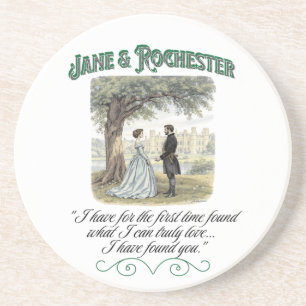 Jane & Rochester Thornfield Hall Romantic Quote Coaster