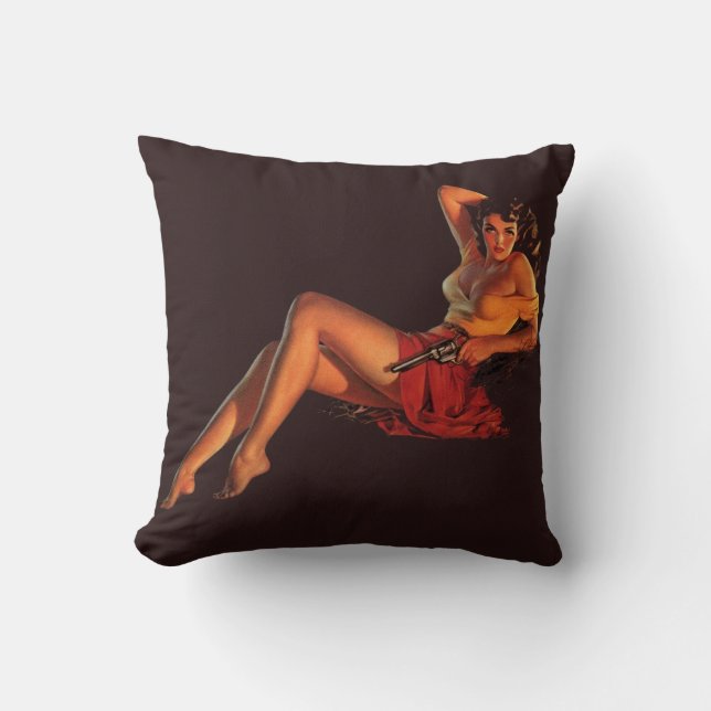 Jane With Pop Gun Cushion (Front)