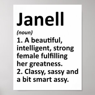 Janell Definition Personalised Name Funny Christma Poster