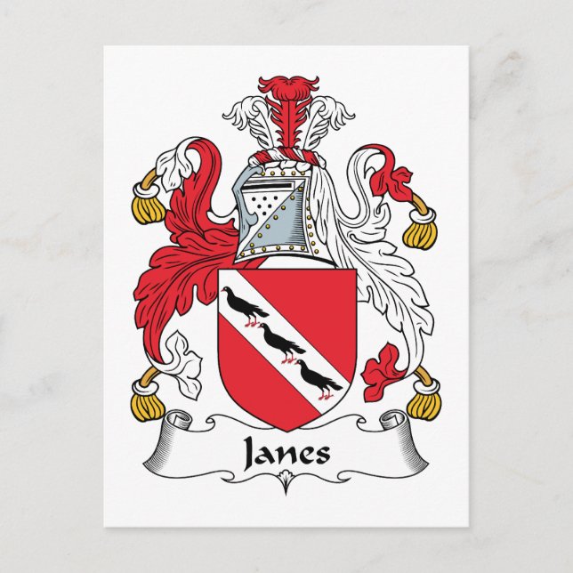 Janes Family Crest Postcard (Front)