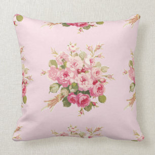 Jane's Rose Bouquet peony square pillow
