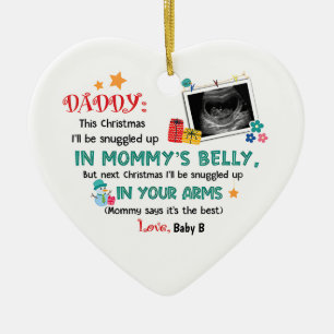Janestore Personalised Daddy Happy Christmas Baby  Ceramic Ornament