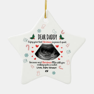 Janestore Personalised Dear Daddy Merry 1st Christ Ceramic Ornament