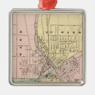 Janesville, county seat of Rock Co Metal Ornament